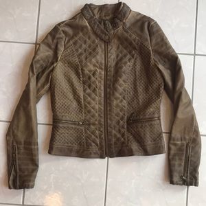 Brown leather jacket